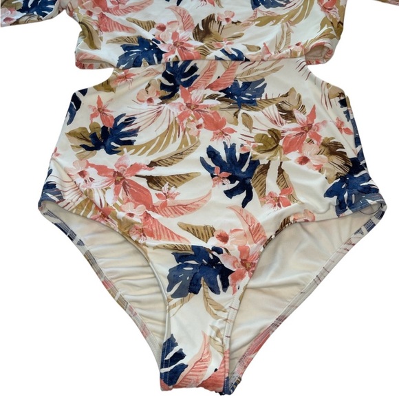 Rip Curl Sunset Waves Long Sleeve Floral One Piece Surf Swimsuit NWT Women’s L - Picture 3 of 16